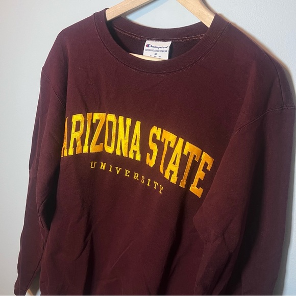 Arizona State University Crewneck Men’s M Maroon Champion Sweatshirt Sun Devils - Picture 2 of 6